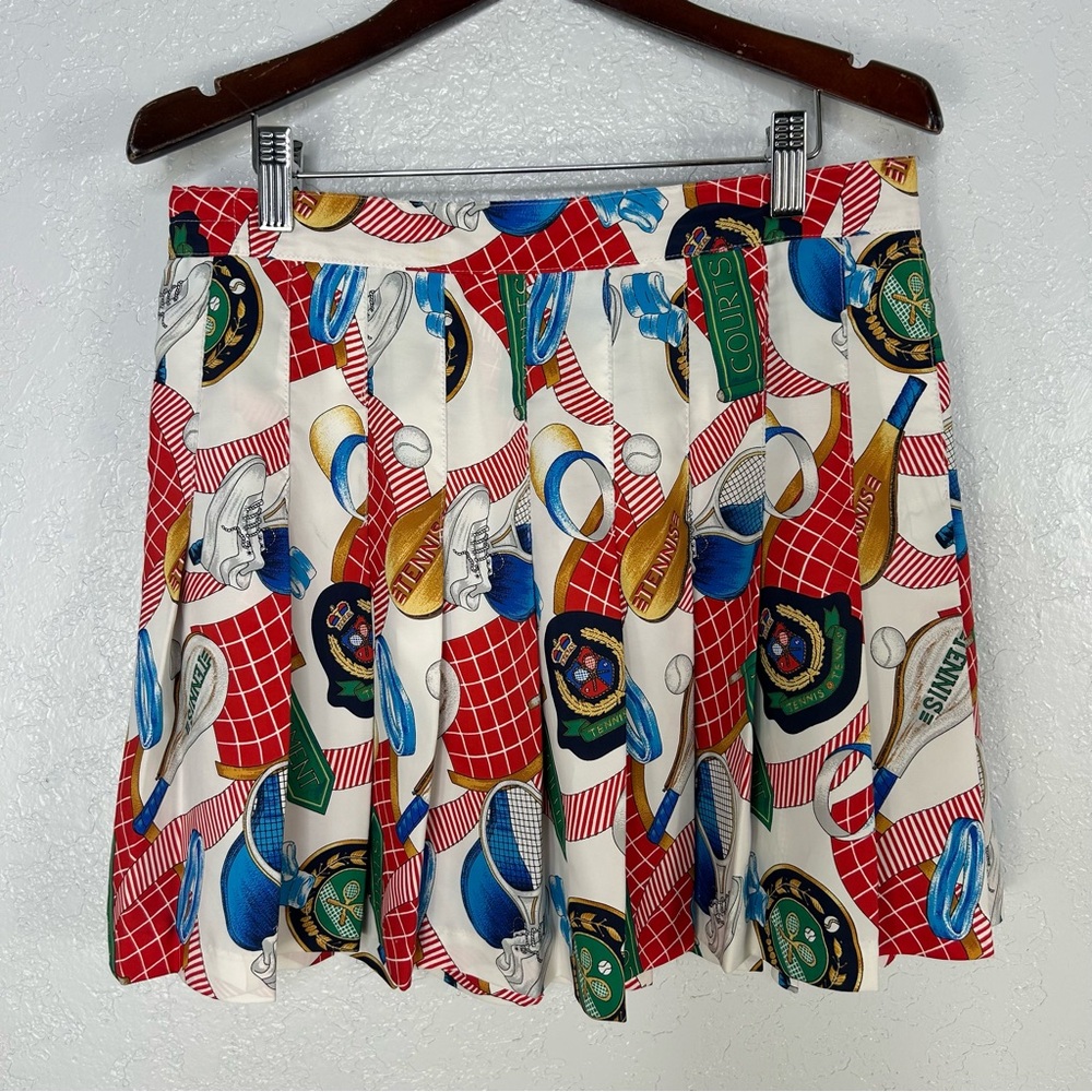 Vintage 80s TAIL Tennis Pickleball Skirt Old Money Print Pleated Size 10